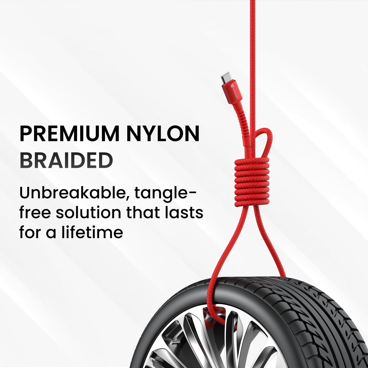 Portronics Konnect X 60W 6A USB-A to Type C Fast Charging Cable With WARP/DASH/VOOC/SuperVOOC/FLASH Charging Support, Compatible with OnePlus, Oppo, iPhone 15 & other Type C Smartphone & Devices(Red)
