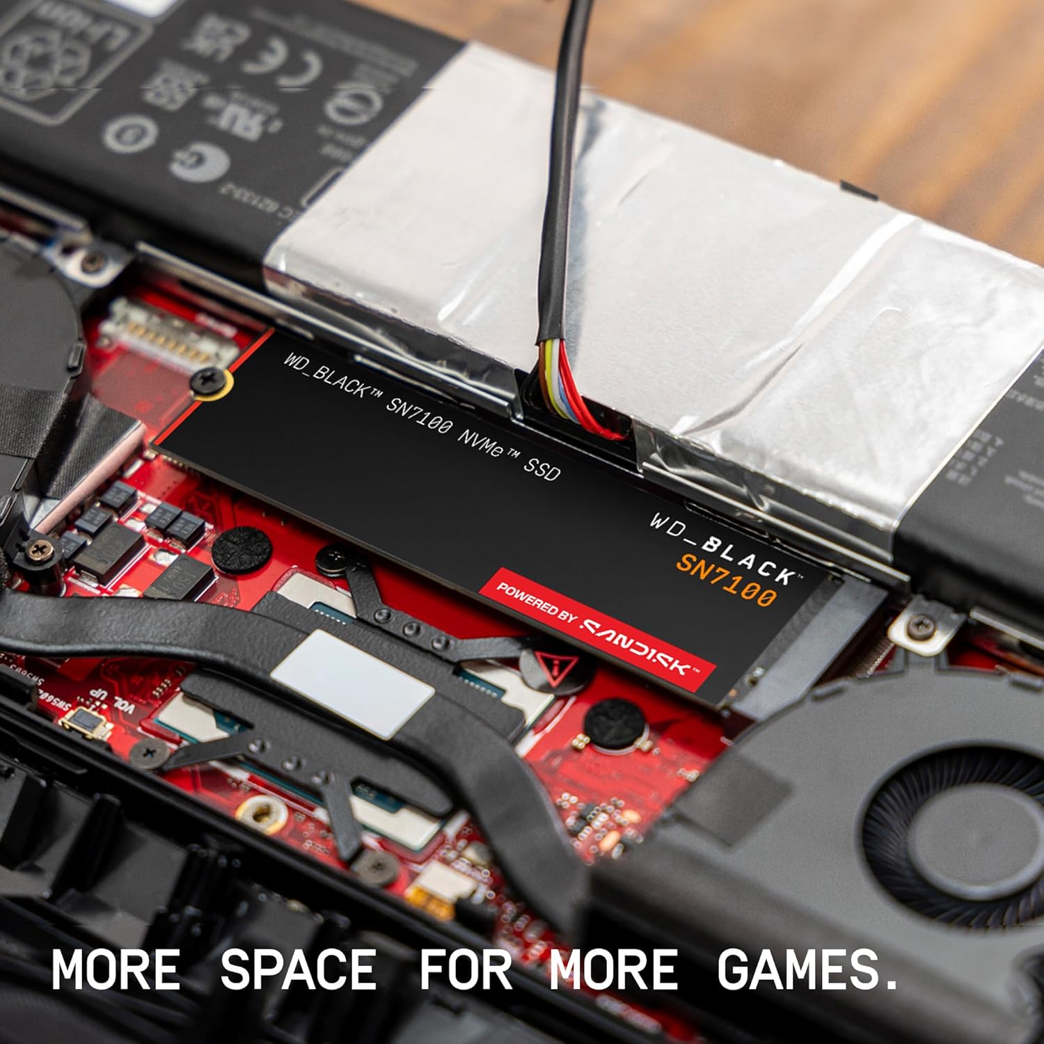 WD_Black SN7100 4TB NVMe SSD - Gen4 PCIe, M.2 2280, Up to 7,000 MB/s Read Speed, Up to 6,700 MB/s Write Speed, Next Gen TLC 3D NAND, for Laptops, Handheld Gaming Devices - WDS400T4X0E