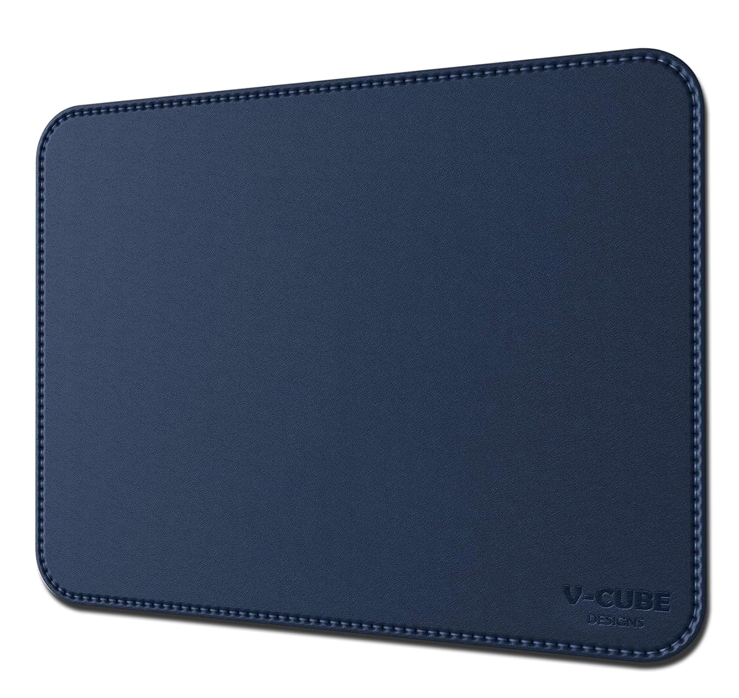V-CUBE DESIGNS Premium Vegan Leather Mouse Pad |35X25cm| 2.4mm Thick(Padded)|Stitched, Reversible use, Splash-Proof, Anti-Skid for Gaming, Computer, Laptop, Home&Office in a Fresh Modern Design| Blue