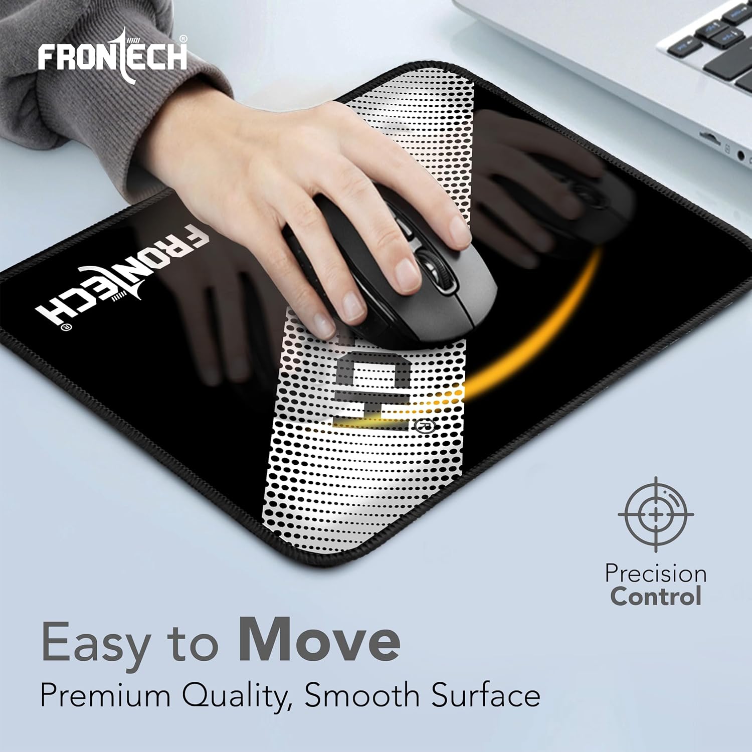 FRONTECH Gaming Mouse Pad | Water Resistant | Anti-Slip Base | Stitched Edges | 232mm x 182mm x 2mm | Red/Black (MSP-0062_Grey)