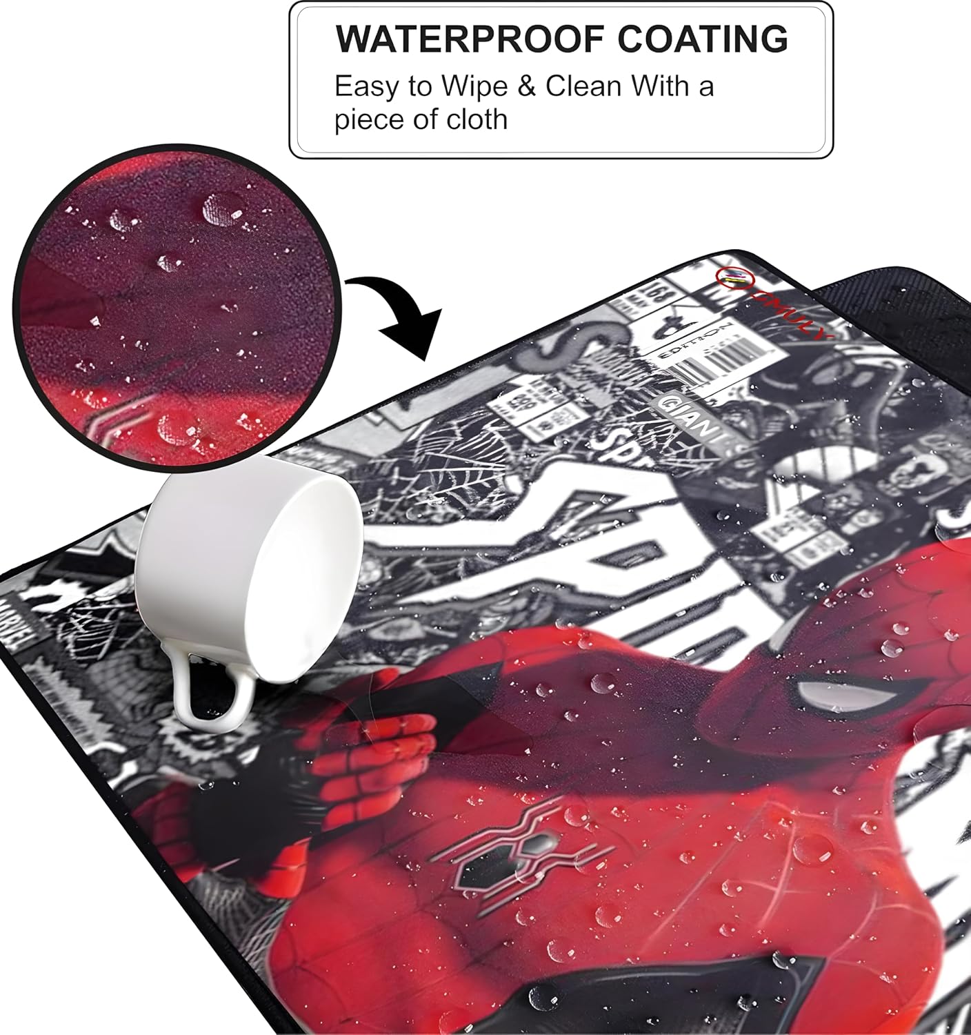 XL Gaming Mouse Pad – 58.5 × 28 cm Large Desk Mat with Web Hero Design, Smooth Precision Surface, Anti-Slip Rubber Base & Easy-Clean Finish