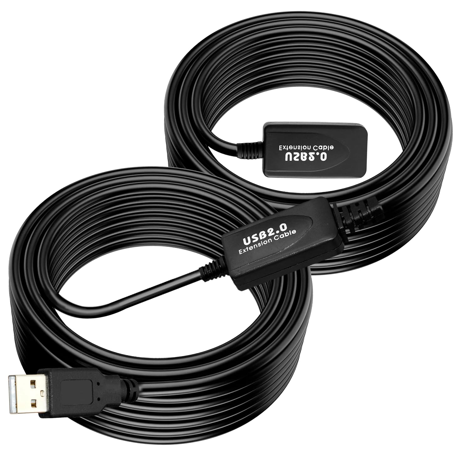 Storite 20M Active USB 2.0 M to F USB Extension Cable, Aluminum Platinum layer, Minimum 4.5V - Compatible with Printer|Camera|Webcam|