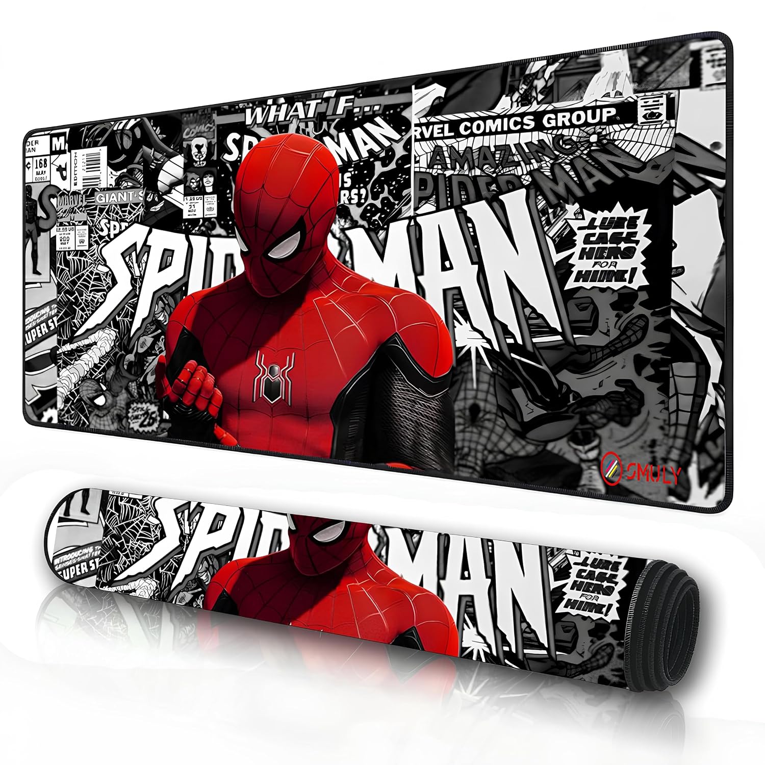 XL Gaming Mouse Pad – 58.5 × 28 cm Large Desk Mat with Web Hero Design, Smooth Precision Surface, Anti-Slip Rubber Base & Easy-Clean Finish